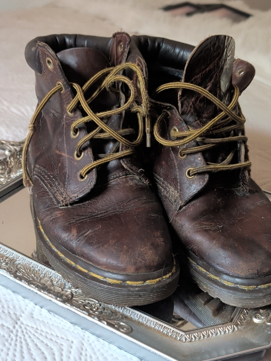 Dr. Martens Shoes - Dr. Martens Brown Leather Lace-Up Work Boots